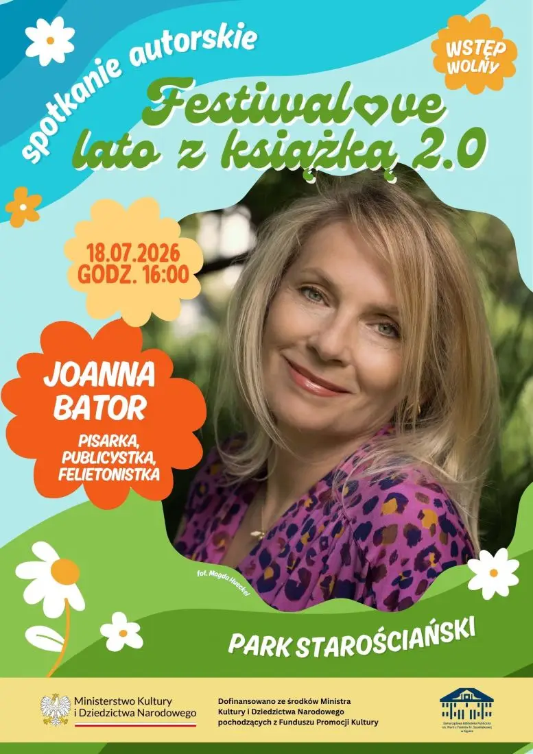 Spotkanie z Joanną Bator podczas „Festiwalowego lata z książką 2.0”